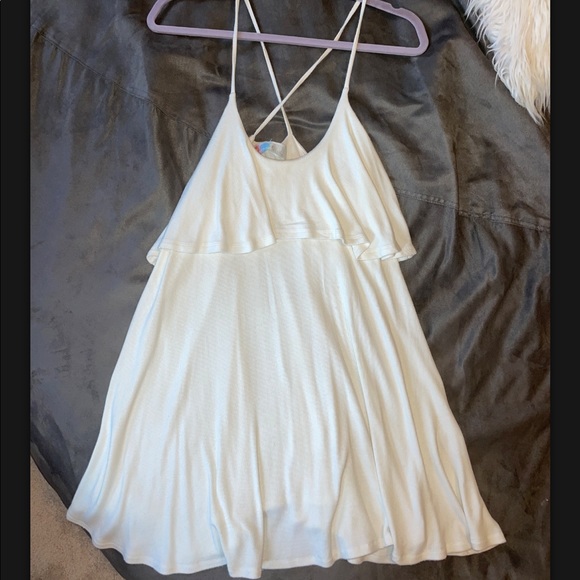 Free People Beach White Flowy Dress Cross Back - Picture 1 of 2